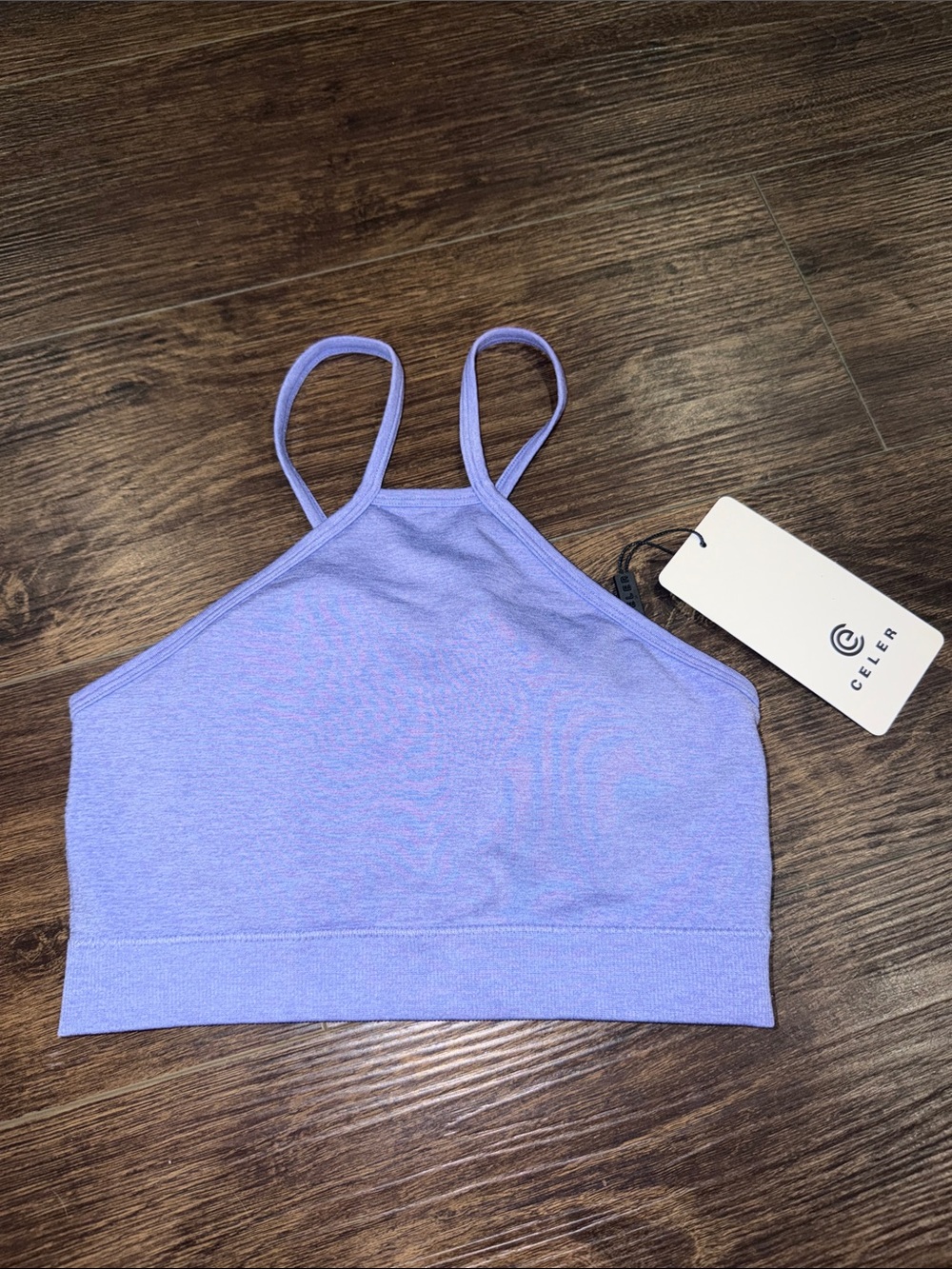 Lavender High-Neck Seamless Sports Bra